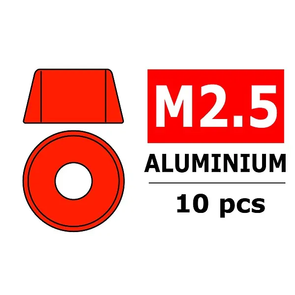 TEAM CORALLY ALUMINIUM WASHER FOR M2.5 SOCKET HEAD SCREWS Di Tendenza