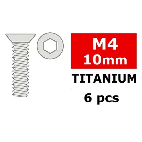 CORALLY TITANIUM SCREWS M4 X 10MM HEX FLAT HEAD 6 PCS – (C-34031) Di Tendenza