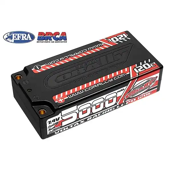 Sconto CORALLY VOLTAX 120C LIPO BATTE RY 5000MAH 7.4V SHORTY 2S 4MM