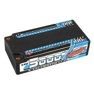 CORALLY XCELERATED 100C LIPO BATTERY 5000MAH 7.4V SHORTY 2S Esclusivo