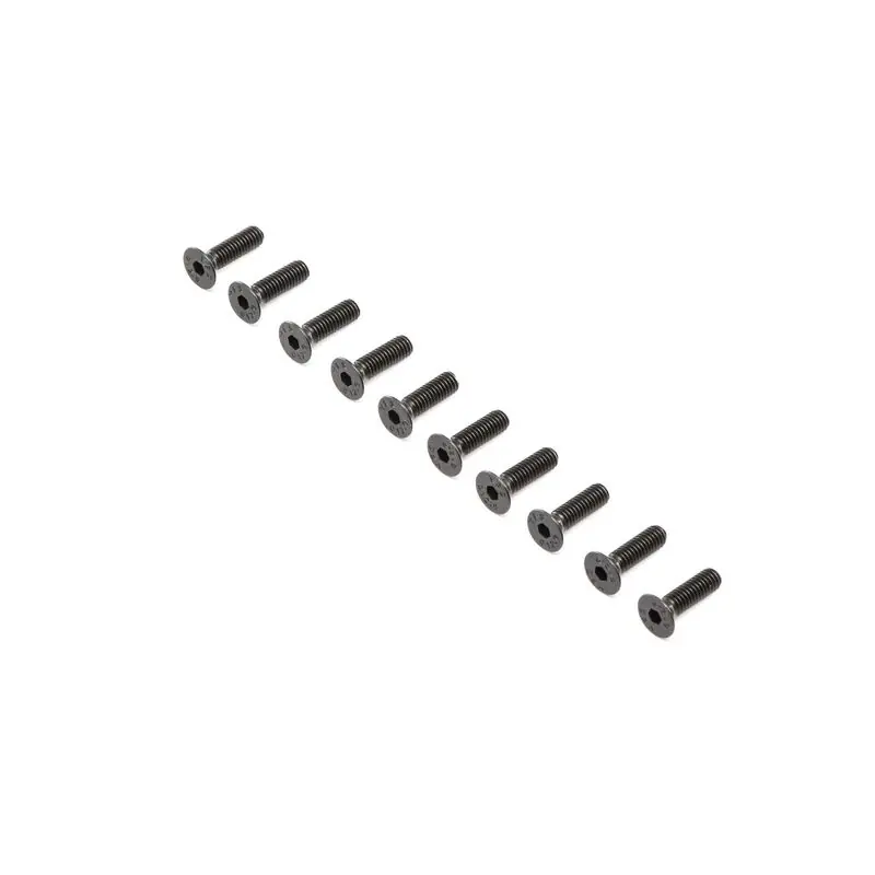 Novità Flat Head Screws Steel Black Oxide M4 x 14mm (10)