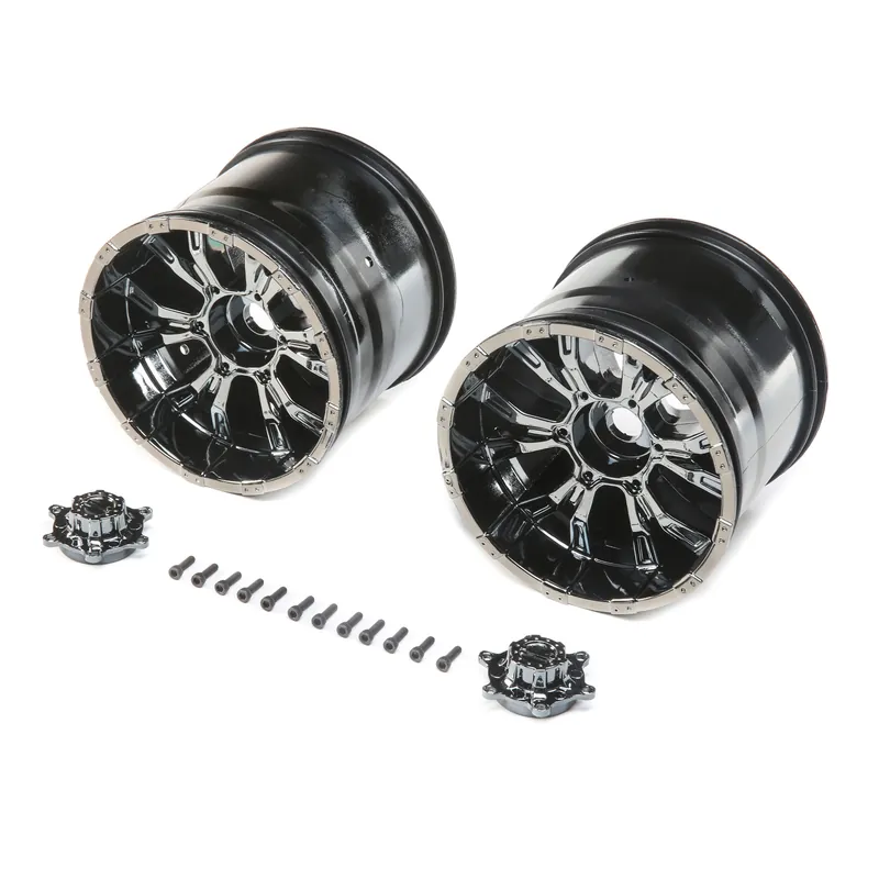 Spedito Oggi 1/8 420S Force Front/Rear 4.1 Wheels with Cap Black Chrome 20mm Hex (2) XXL/2