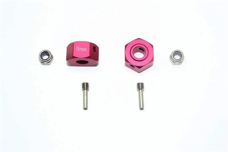 ADATTATORI ESAGONALI IN ALLUMINIO 7MM -SET 6PZ rosso GPM ARRMA 1/10 GRANITO BIG ROCK Nuova Collezione