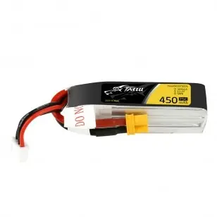 Promozione Esclusiva Tattu 450mAh 11.1V 75C 3S1P Lipo Battery Pack with XT30 PLUG – Long Size for H Frame