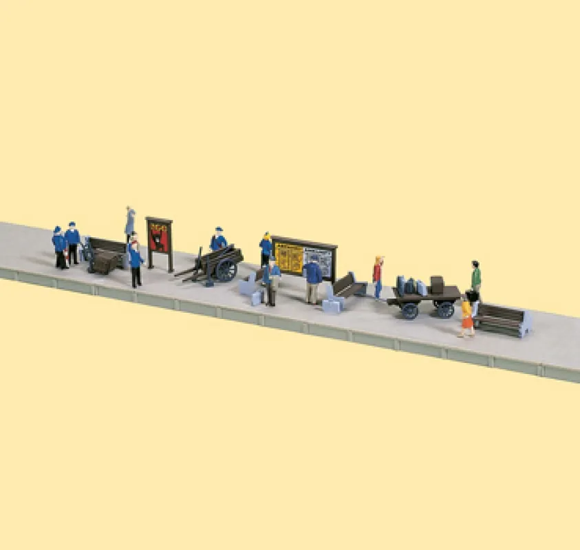 11339 Auhagen HO Accessori per banchina stazione con personaggi scala 1 87 Solo Oggi