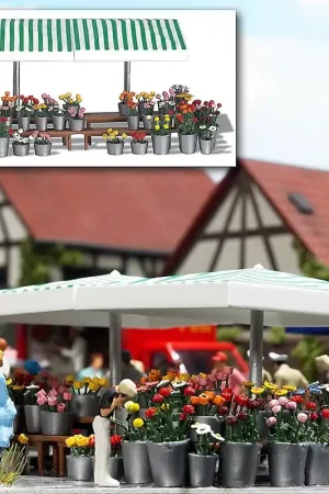 Solo Oggi 1072 Busch HO Banco mercato fiori con accessori kit montaggio scala 1 87