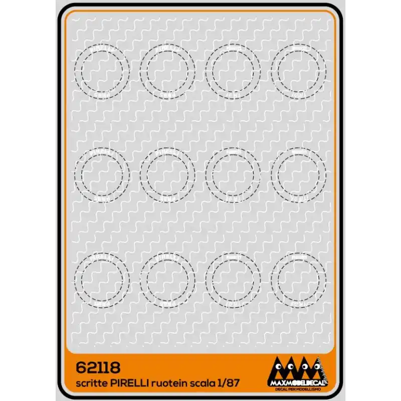 M62118 Max Model HO Decal scritta Pirelli bianca incurvata x pneumatici 1 87 Bestseller