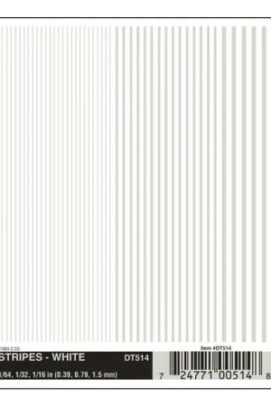 DT514 Woodland Scenics Decals strisce bianche larghezza vari spessori A Buon Prezzo