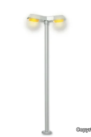 6098 Viessmann HO Lampione a 2 bracci stile moderno luce calda alt. mm. 100 Spedito Oggi