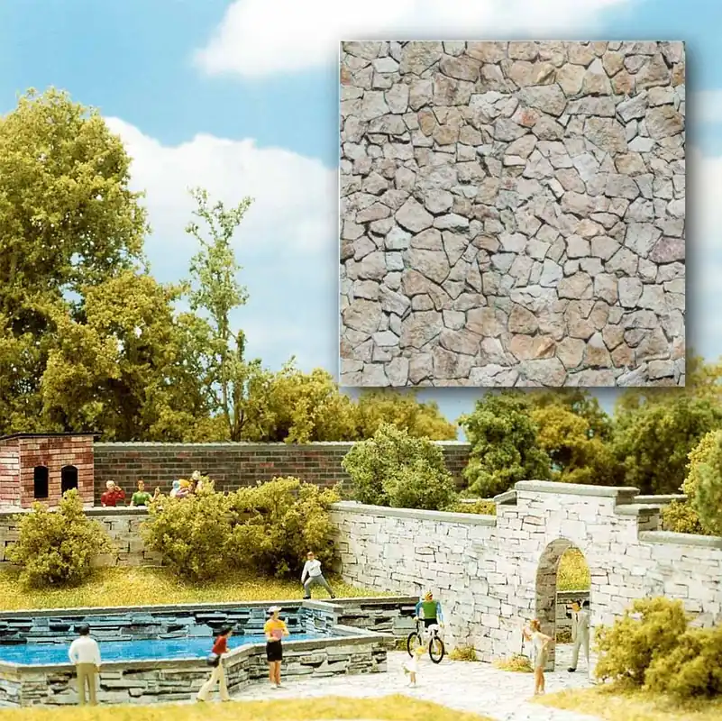 7422 Busch HO Muro di pietre irregolari 2 pz da 210x148 Scelto Dai Clienti
