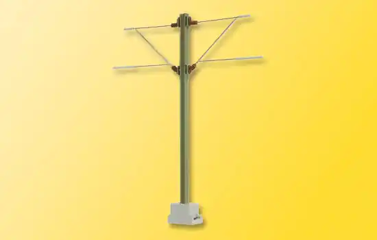 4124 Viessmann HO Palo catenaria doppia mensola montato come da foto Prezzo Conveniente