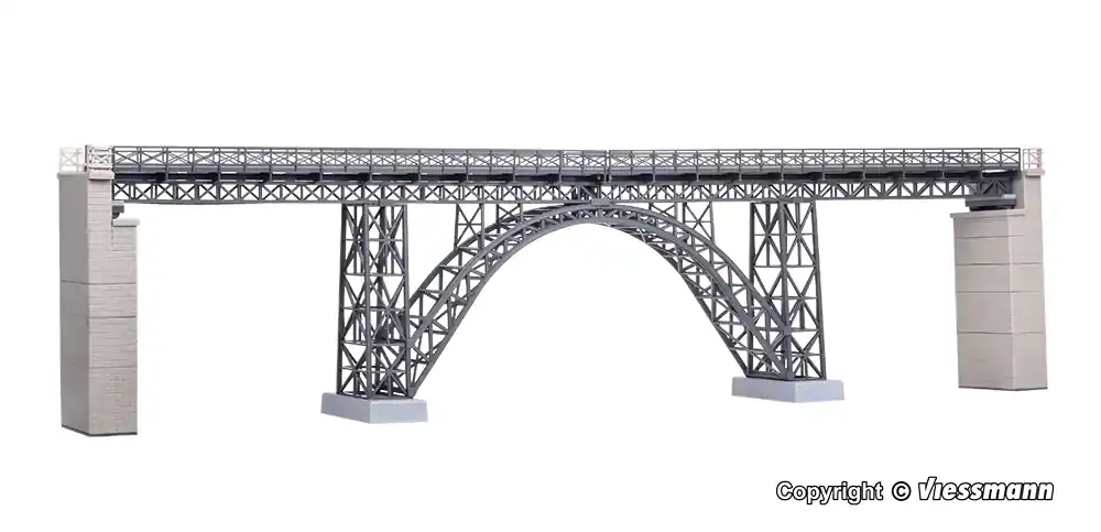 39704 Kibri HO Ponte ferroviario completo 1 binario con piloni kit montaggio Vendita Finale