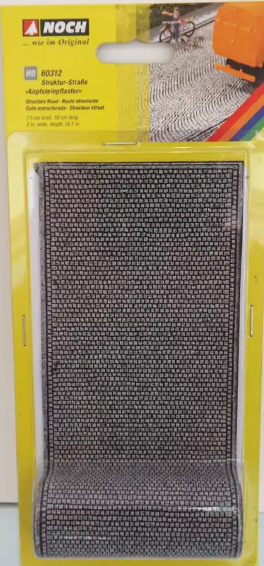 Prezzo Basso 60312 Noch HO Strada Sanpietrini strutturata realistica largh mm 75 lungh mm 500