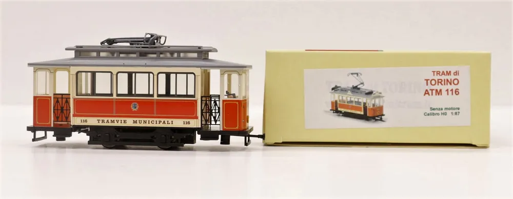 Saldi ATM 116 NM Leopold Halling Tram di Torino livrea arancio non motorizzato H0 1 87