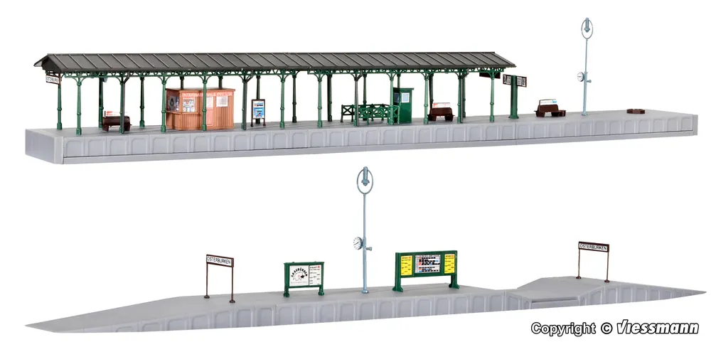 Prezzo Di Fabbrica 37759 Kibri scala N Banchina stazione coperta completa come da foto KIT MONTAGG.