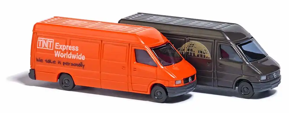 8338 Busch N Set 2 Mercedes Sprinter corrieri UPS e TNT scala. 1 160 Offerta Del Giorno