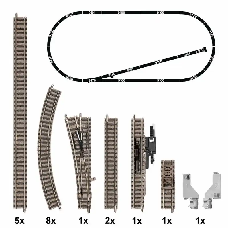 Reso Gratuito 9318 Fleischmann Tracciato binari con massicciata scala N 1 160 misure cm 96x40