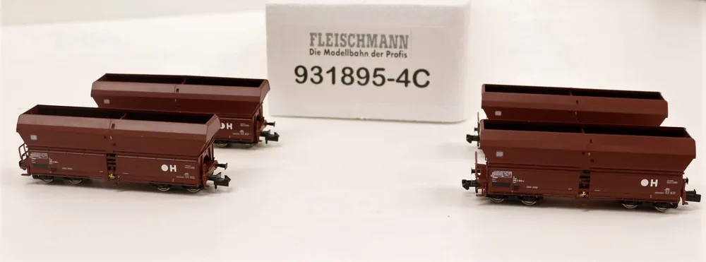 931895-4C Fleischmann Set 4 carri scarico automatico DB da start set scala N Reso Gratuito