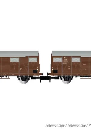Consegna Rapida HN6574 Arnold FS, set di 2 carri chiusi a 2 assi Gs, ep. IV - Scala N 1/160