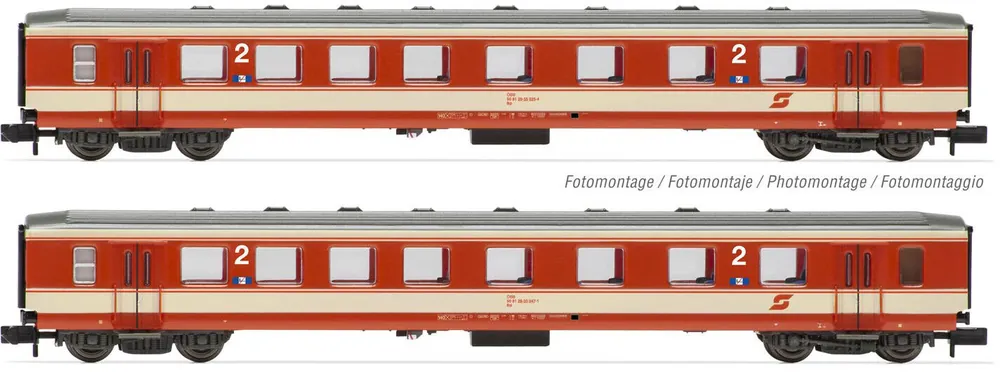 Ultime Pezzi HN4374 Arnold Set 2 carrozze passeggeri Schlierenwagen 2a classe Scala N 1 160
