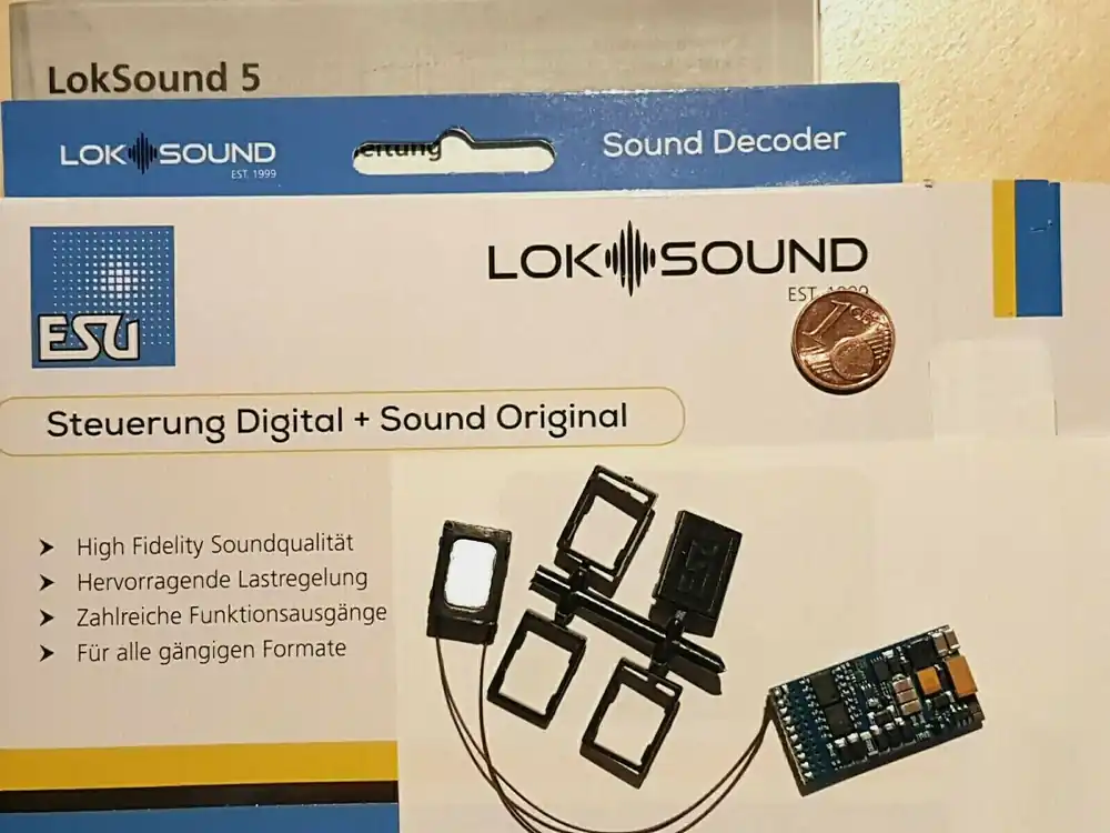 ESU ELECTRONIC 58419 - LokSound 5 decoder DCC Sound MTC21 pin NEM 660 Novità