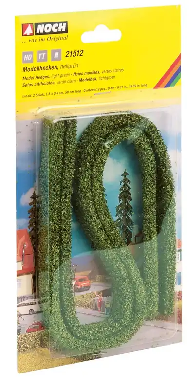 21512 Noch HO Siepi verde chiaro confezione da 2 pezzi cm. 50 cadauno Prezzo Basso