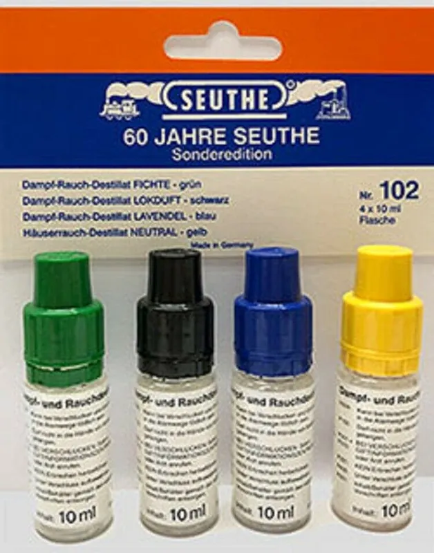 102 Seuthe Liquido per generatori fumo conf 4 flaconi 10 ml. cad profumati Pagamento Sicuro