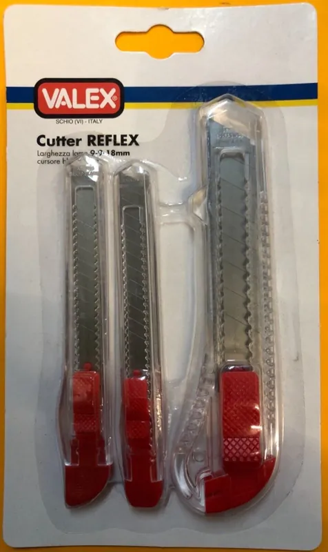 1463112 Valex Set 3 tagkierini cutter con cursore blocca lama serie reflex Prezzo Basso