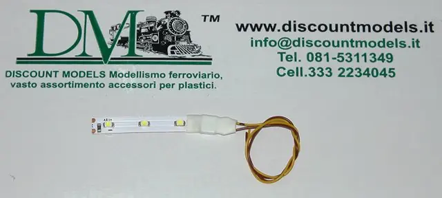 061 D.M. Striscia 3 leds SMD luce fredda per carrozze mis. 50 x 8 mm. Offerta