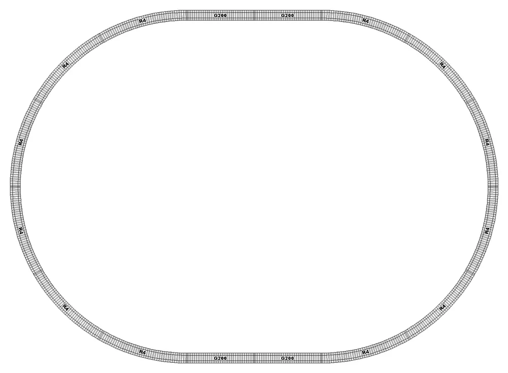 0101 Roco Geoline tracciato ovale binari con massicciata misure cm. 150 x 110 Reso Gratuito