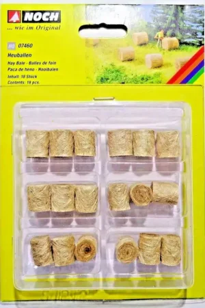 07460 Noch HO set 18 balle di paglia a rotoli realistiche come da foto Bestseller