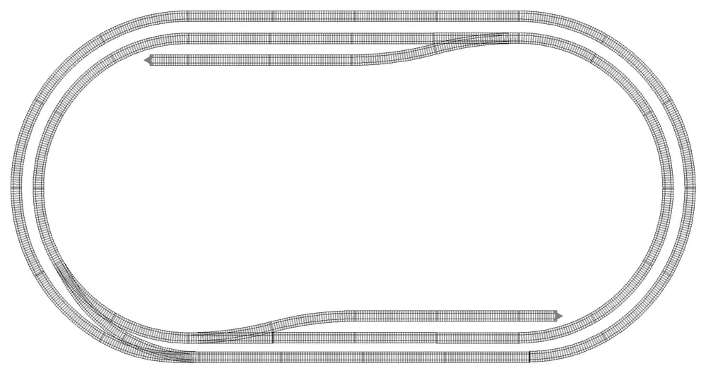 076 Piko HO Tracciato binari 50 pezzi cm. 193 x 100 codice 100 Nuova Collezione