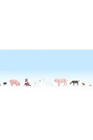 1153 Busch HO Piccoli Animali selvatici da colorare contenuto vari pezzi Professionale