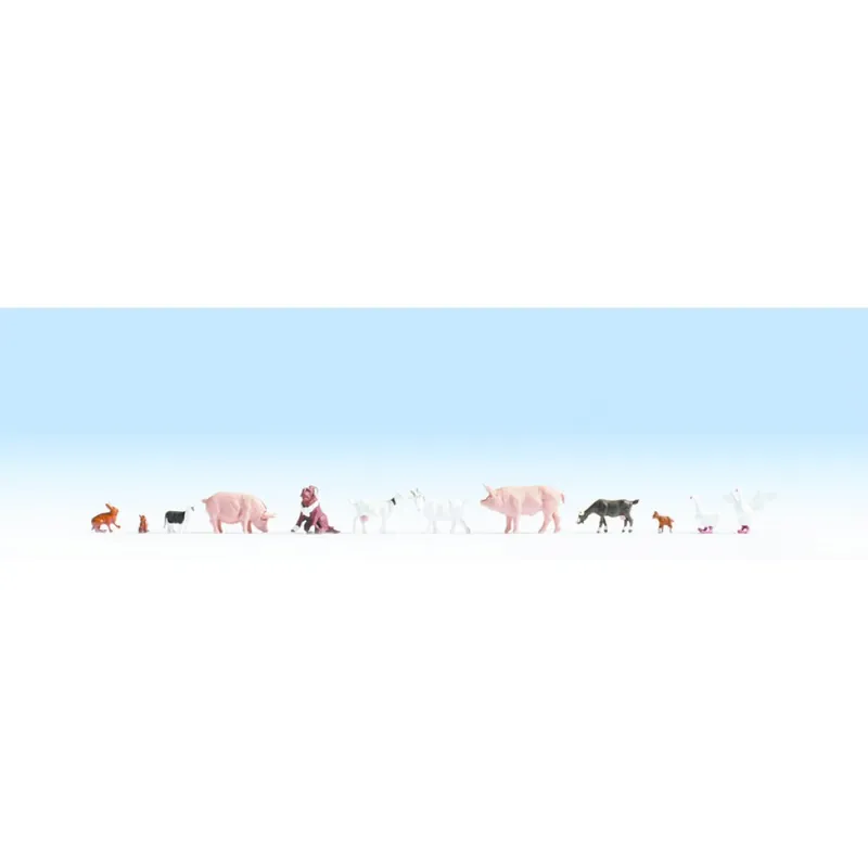 1153 Busch HO Piccoli Animali selvatici da colorare contenuto vari pezzi Professionale