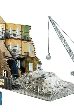 130466 Faller HO Casa in demolizione con escavatore kit montaggio scala 1 87 Ultimissimo Modello