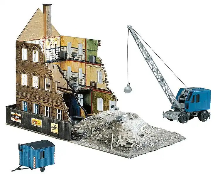 130466 Faller HO Casa in demolizione con escavatore kit montaggio scala 1 87 Ultimissimo Modello