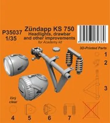 Zundapp KS 750 Fari, timone e altri miglioramenti 1/35 - CMK P35037 Ultime Pezzi