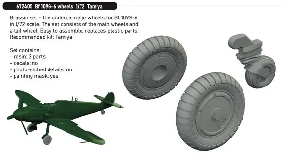 Offerta Speciale Messerschmitt Me 109G-6 Ruote 1/72 - EDUARD BRASSIN 672405