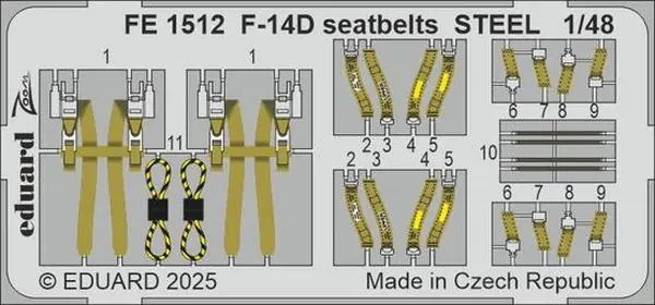 F-14D Cinture di sicurezza 1/48 - EDUARD FE1512 Ultimissimo Modello
