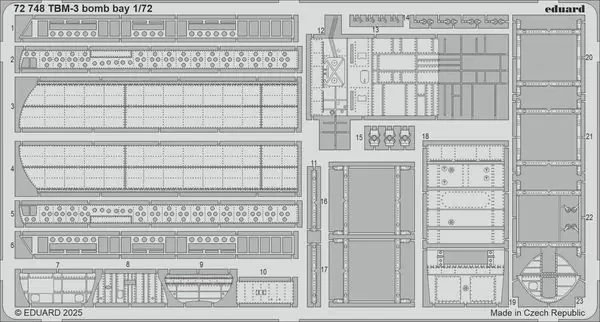 Compra Online TBM-3 Bomb Bay fotoincisioni 1/72 - EDUARD 72748