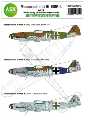 Consegna Rapida Messerschmitt Bf 109K-4 Decals Parte 2 - 1/32 - ART SCALE D32095
