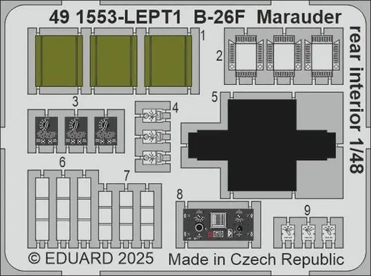 B-26F Marauder Interno posteriore Fotoincisioni 1/48 - EDUARD 491553 Offerta Limitata