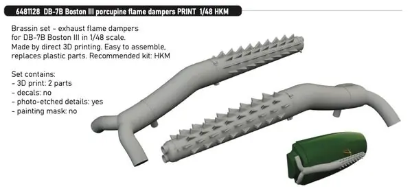 Spedizione Espresso DB-7B Boston III Porcupine Flame Dampers 1/48 - EDUARD BRASSIN 6481128