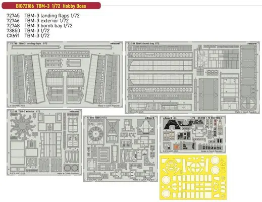 Grumman TBM-3 Avenger set fotoincisioni 1/72 - EDUARD BIG72186 Miglior Prezzo