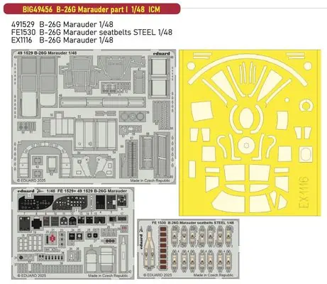 Prezzo Di Fabbrica Martin B-26G Marauder set fotoincisioni 1/48 - EDUARD BIG49456