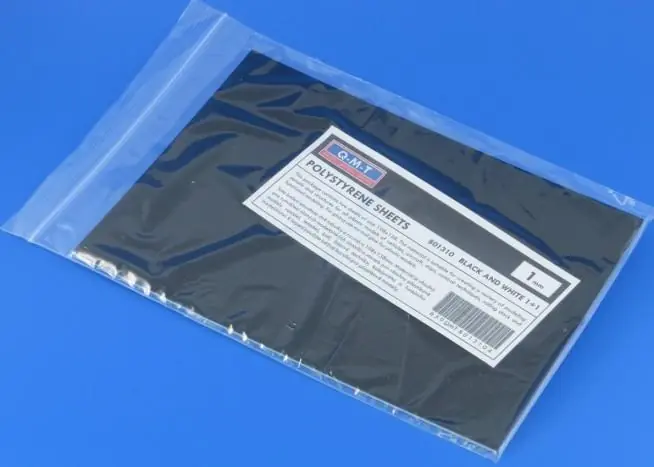 1 mm, black+white polystyrene sheets Ultime Pezzi