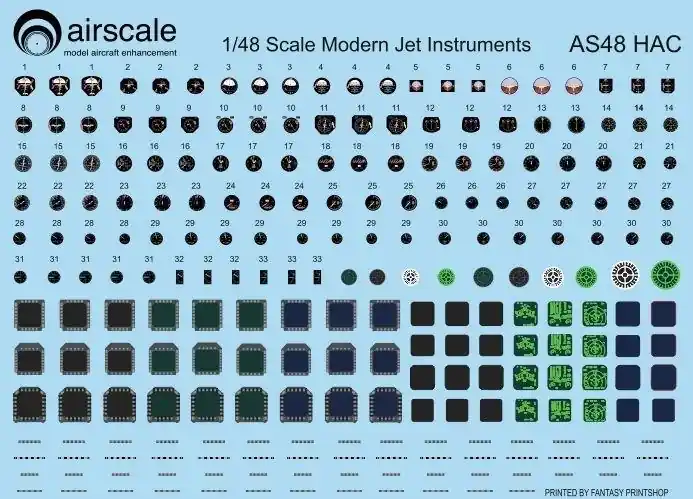 MODERN JETS Cockpit Instrument Decals Esclusivo